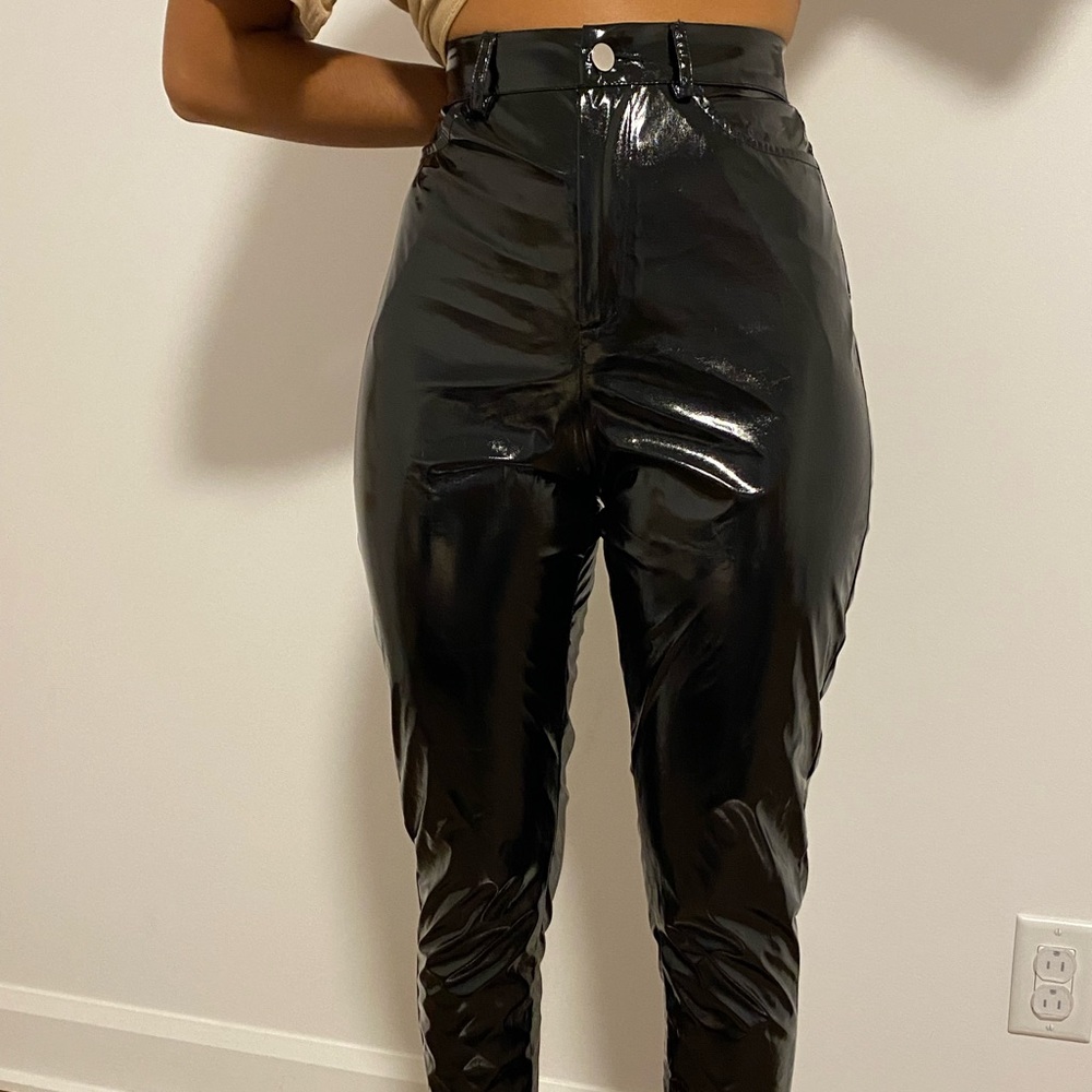 NWOT PLT faux leather latex pants